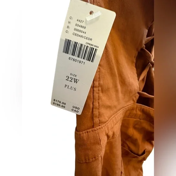 Anthropologie Maeve The Colette Strappy Jumpsuit Pantsuit NEW Plus Sz 22W Orange
